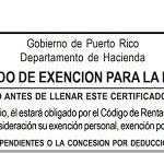 Certificado de exención de impuestos